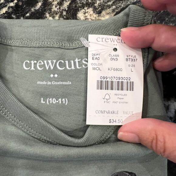 **NWT J. Crew Boys' Green W/Pointer Dog Graphic Tee - Picture 3 of 9